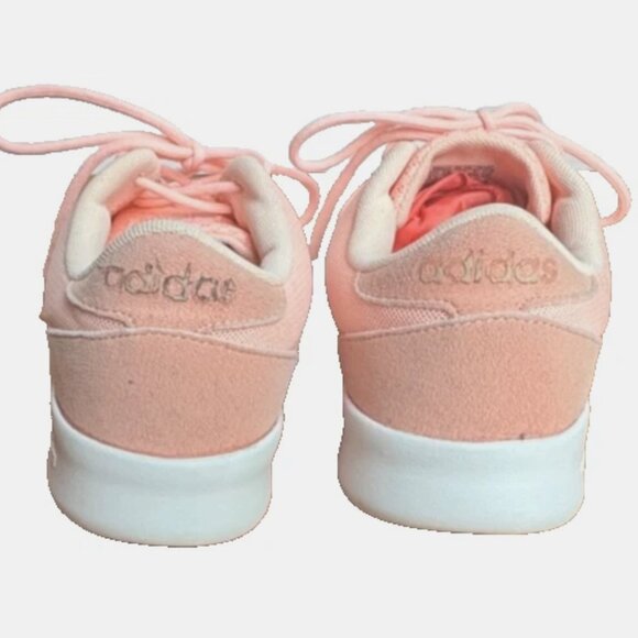 (7.5) Adidas Womens Cloudfoam Qt Racer Shoes Pink AW4005 Lace Up Low Top Mesh - Picture 6 of 10